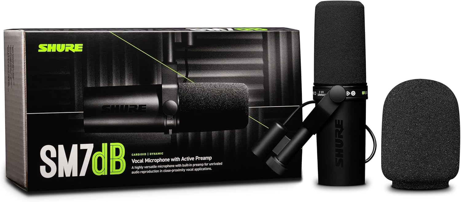 Shure SM7dB Dynamic Vocal Microphone w/Built-in Preamp